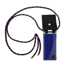 Coque Collier pour Samsung Galaxy M21 / M30s Housse en BLEU ROUGE BLANC POINTÉ Etui Fashion Necklace a la mode Case Cover Silicone