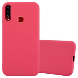 Coque pour Samsung Galaxy A20s Etui en CANDY ROUGE Housse Case Cover Protection Silicone TPU Case