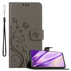 Coque pour Samsung Galaxy A8s Housse en GRIS FLORAL Etui Case Cover Protection Floral Portefeuille Wallet