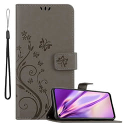 Coque pour Honor 20 / 20S / Huawei NOVA 5T Housse en GRIS FLORAL Etui Case Cover Protection Floral Portefeuille Wallet