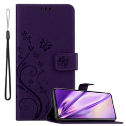 Coque pour Honor 20 PRO Housse en LILAS FONCÉ FLORAL Etui Case Cover Protection Floral Portefeuille Wallet
