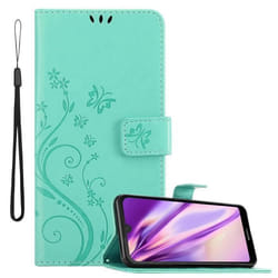 Coque pour Huawei Y6 PRO 2019 Housse en TURQUOISE FLORAL Etui Case Cover Protection Floral Portefeuille Wallet