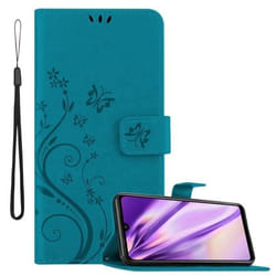 Coque pour Xiaomi RedMi NOTE 7 Housse en BLEU FLORAL Etui Case Cover Protection Floral Portefeuille Wallet