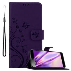 Coque pour Sony Xperia L3 Housse en LILAS FONCÉ FLORAL Etui Case Cover Protection Floral Portefeuille Wallet