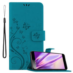 Coque pour Sony Xperia L3 Housse en BLEU FLORAL Etui Case Cover Protection Floral Portefeuille Wallet