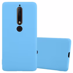 Coque pour Nokia 6.1 Etui en CANDY BLEU Housse Case Cover Protection Silicone TPU Case