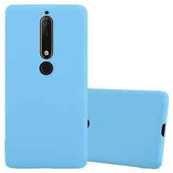 Coque pour Nokia 6.1 Etui en CANDY BLEU Housse Case Cover Protection Silicone TPU Case