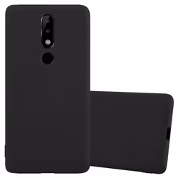 Coque pour Nokia 5.1 PLUS / X5 Etui en CANDY NOIR Housse Case Cover Protection Silicone TPU Case