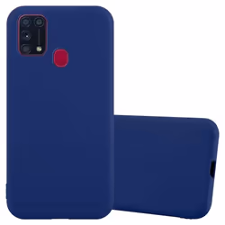 Coque pour Samsung Galaxy M31 Etui en CANDY BLEU FONCÉ Housse Case Cover Protection Silicone TPU Case