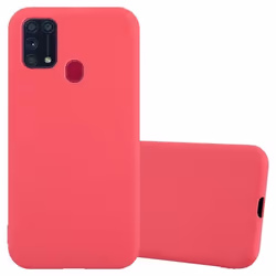 Coque pour Samsung Galaxy M31 Etui en CANDY ROUGE Housse Case Cover Protection Silicone TPU Case