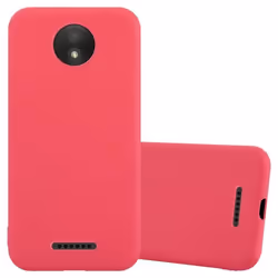 Coque pour Motorola MOTO C Etui en CANDY ROUGE Housse Case Cover Protection Silicone TPU Case