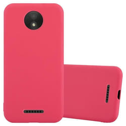 Coque pour Motorola MOTO C Etui en CANDY ROUGE Housse Case Cover Protection Silicone TPU Case
