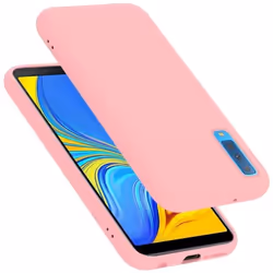 Coque pour Samsung Galaxy A7 2018 Housse en LIQUID PINK Etui Case Cover Protection en Silicone TPU telephone portable