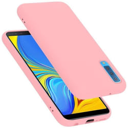 Coque pour Samsung Galaxy A7 2018 Housse en LIQUID PINK Etui Case Cover Protection en Silicone TPU telephone portable