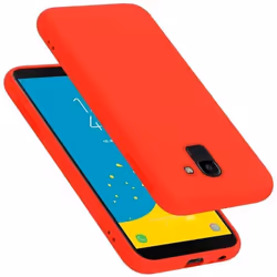 Coque pour Samsung Galaxy J6 2018 Housse en LIQUID RED Etui Case Cover Protection en Silicone TPU telephone portable
