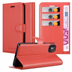 Coque pour Apple iPhone 12 / 12 PRO Housse en ROUGE CERISE Etui Case Cover Protection fermeture magnétique Portefeuille
