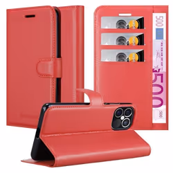 Coque pour Apple iPhone 12 PRO MAX Housse en ROUGE CERISE Etui Case Cover Protection fermeture magnétique Portefeuille