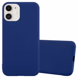 Coque pour Apple iPhone 12 MINI Etui en CANDY BLEU FONCÉ Housse Case Cover Protection Silicone TPU Case