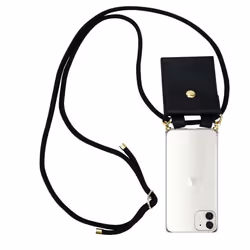 Étui de téléphone portable - CADORABO - iPhone 12 MINI - Silicone TPU - Noir - Avec lanière et pochette intégrée