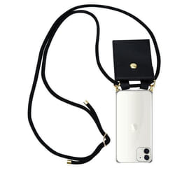 Étui de téléphone portable - CADORABO - iPhone 12 MINI - Silicone TPU - Noir - Avec lanière et pochette intégrée