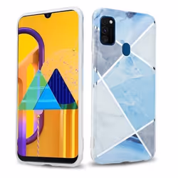 Coque pour Huawei P20 LITE 2018 / NOVA 3E en Marbre Gris Blanc Bleu No. 2 Cadorabo Cover Protection silicone TPU