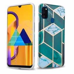 Etui pour Huawei P20 LITE 2018 - CADORABO - Marbre Or Blanc Vert Foncé - Silicone TPU - Protection Souple