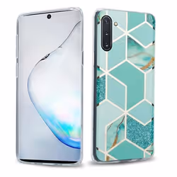 Coque de protection - CADORABO - Samsung Galaxy NOTE 10 - Marbre Or Vert Clair - Antidérapant - Design moderne