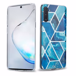 Coque pour Samsung Galaxy NOTE 10 Housse en Marbre Bleu Vague No. 13 Etui Case Cover Protection Silicone TPU Portfeuille Wall ...