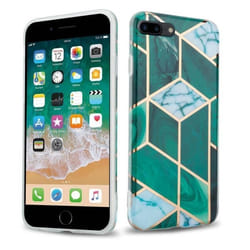 Coque pour Apple iPhone 7 PLUS / 7S PLUS / 8 PLUS en Marbre Or Blanc Vert Foncé No. 6 Cadorabo Cover Protection silicone TPU