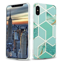 Coque - CADORABO - iPhone X / XS - Marbre Or Vert Clair - Protection silicone TPU - Design moderne