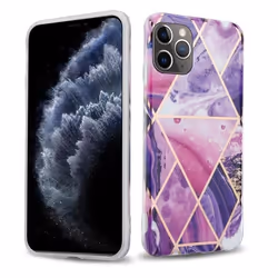 Etui pour iPhone 11 PRO MAX - CADORABO - Marbre Vague Violet - Silicone TPU - Protection Antidérapante
