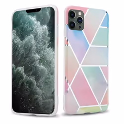 Coque pour Apple iPhone 12 PRO MAX Housse en Marbre Arc-en-ciel No. 11 Etui Case Cover Protection Silicone TPU Portfeuille Wa ...