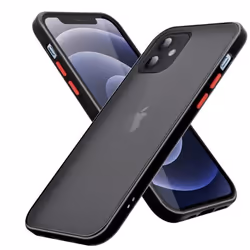 Coque pour Apple iPhone 12 MINI Housse en Noir Givré - Touches Rouges Case Etui Cover Protection Silicone TPU
