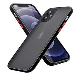 Coque pour Apple iPhone 12 MINI Housse en Noir Givré - Touches Rouges Case Etui Cover Protection Silicone TPU