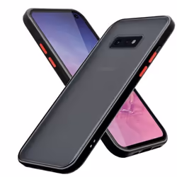 Coque pour Samsung Galaxy S10e Housse en Noir Givré - Touches Rouges Case Etui Cover Protection Silicone TPU