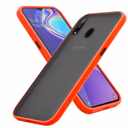 Coque - CADORABO - Galaxy M30 / A40s - Rouge Givré - Touches Noires - Protection Hybride TPU