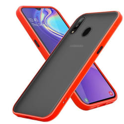 Coque - CADORABO - Galaxy M30 / A40s - Rouge Givré - Touches Noires - Protection Hybride TPU