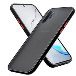 Coque pour Samsung Galaxy NOTE 10 PLUS Housse en Noir Givré - Touches Rouges Case Etui Cover Protection Silicone TPU