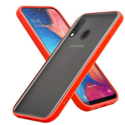 Coque pour Samsung Galaxy A10e / A20e Housse en Rouge Givré - Touches Noires Case Etui Cover Protection Silicone TPU