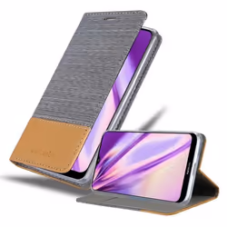 Coque pour Nokia 2.3 Housse en GRIS CLAIR MARRON Etui Case Cover Protection fermeture magnétique