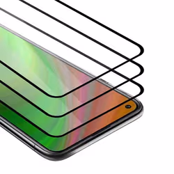 3x Plein Verre Trempé décran pour Motorola MOTO G9 PLUS Film protection en TRANSPARENT avec NOIR durci Tempered Glass