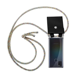 Cadorabo Chaîne téléphone portable pour Samsung Galaxy A21s en RAINBOW Etui protection en silicone