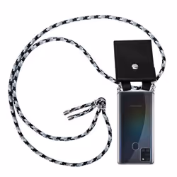 Coque Collier pour Samsung Galaxy A21s en NOIR CAMOUFLAGE Cadorabo Necklace protection en silicone