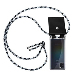 Coque Collier pour Samsung Galaxy A21s en NOIR CAMOUFLAGE Cadorabo Necklace protection en silicone