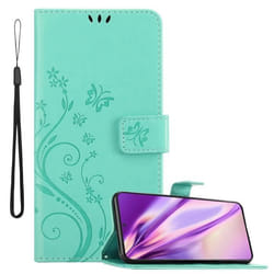 Coque pour Samsung Galaxy S21 5G Housse en TURQUOISE FLORAL Etui Case Cover Protection Floral Portefeuille Wallet
