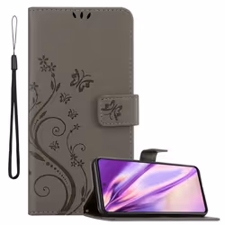 Coque pour Samsung Galaxy A52 (4G / 5G) / A52s Housse en GRIS FLORAL Etui Case Cover Protection Floral Portefeuille Wallet