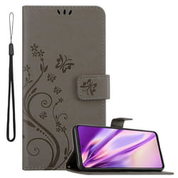 Coque pour Samsung Galaxy A52 (4G / 5G) / A52s Housse en GRIS FLORAL Etui Case Cover Protection Floral Portefeuille Wallet