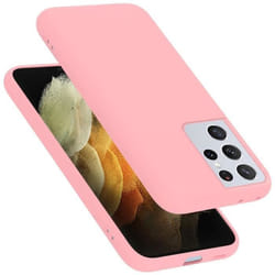 Coque pour Samsung Galaxy S21 ULTRA Housse en LIQUID PINK Etui Case Cover Protection en Silicone TPU telephone portable