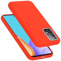 Coque pour Samsung Galaxy A52 (4G / 5G) / A52s Housse en LIQUID RED Etui Case Cover Protection en Silicone TPU telephone port ...