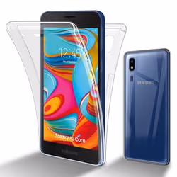 Cadorabo Coque pour Samsung Galaxy A02 CORE en Transparent Etui 360° Full Body Protection intégrale protection décran
